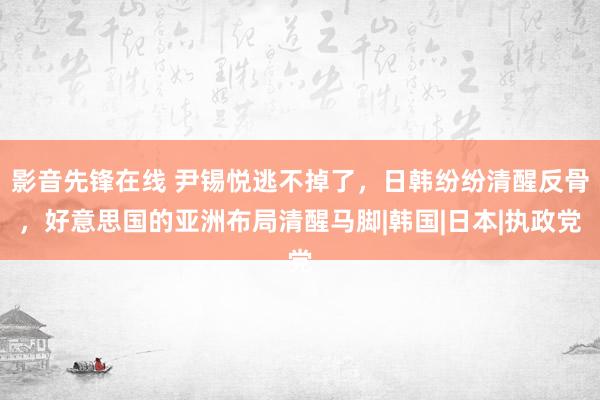 影音先锋在线 尹锡悦逃不掉了，日韩纷纷清醒反骨，好意思国的亚洲布局清醒马脚|韩国|日本|执政党