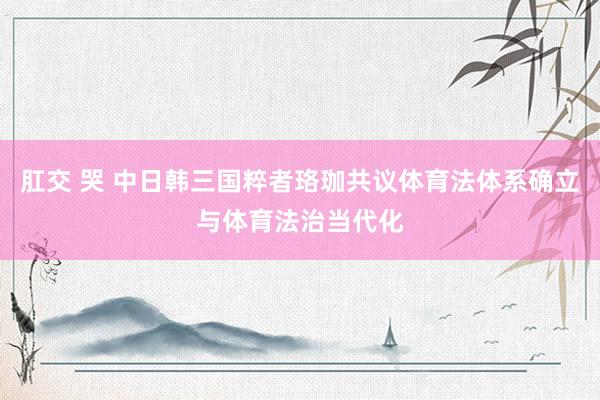 肛交 哭 中日韩三国粹者珞珈共议体育法体系确立与体育法治当代化