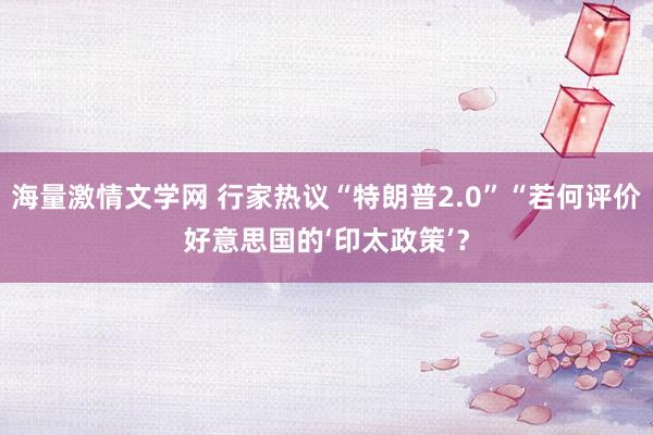 海量激情文学网 行家热议“特朗普2.0”“若何评价好意思国的‘印太政策’？