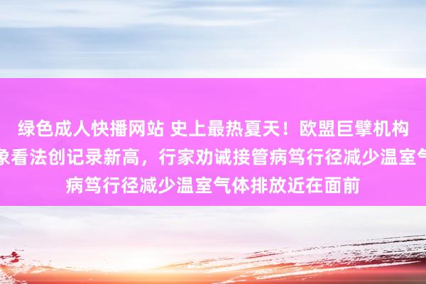 绿色成人快播网站 史上最热夏天！欧盟巨擘机构数据泄漏多个表象看法创记录新高，行家劝诫接管病笃行径减少温室气体排放近在面前