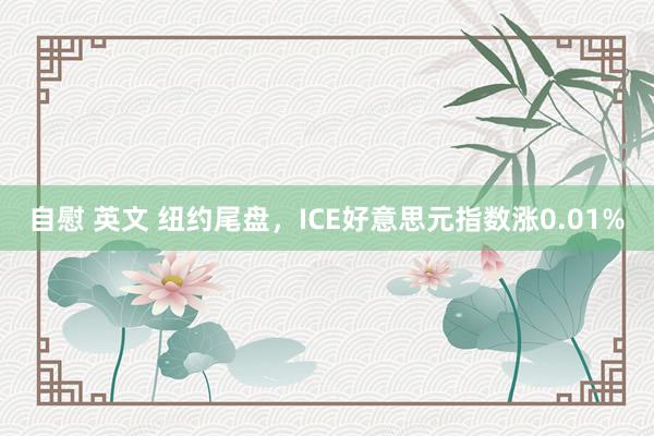 自慰 英文 纽约尾盘，ICE好意思元指数涨0.01%