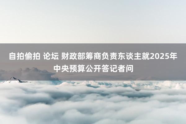 自拍偷拍 论坛 财政部筹商负责东谈主就2025年中央预算公开答记者问