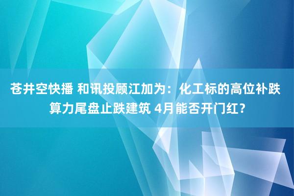 苍井空快播 和讯投顾江加为：化工标的高位补跌 算力尾盘止跌建筑 4月能否开门红？
